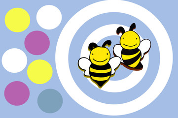 a pretty wooden bee on background