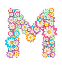 Flower Alphabet isolated on white background