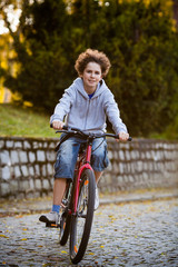 Boy biking