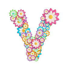 Flower Alphabet isolated on white background