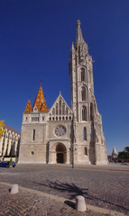 wide view of St. Matthias Church, Budapest, Hungary