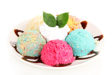 delicious ice cream isolated on white