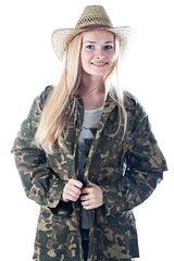 Fototapeta premium young and beautiful woman farmer