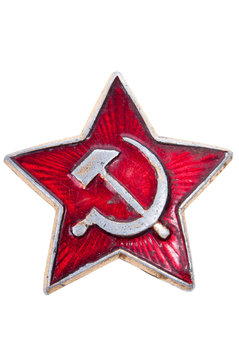 советская красная звезда на белом фоне.