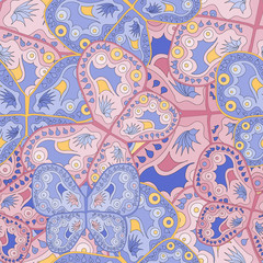 Seamless texture of colorful butterfly