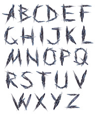 Alphabet raven feather