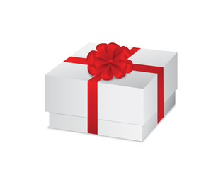 gift box white, packing, New Year's surprise, vector