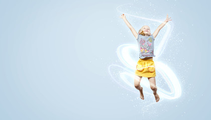 happy kid jumping