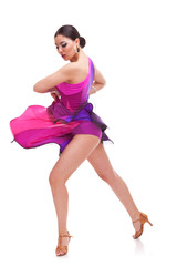 angelic salsa dancer during a spin