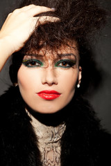 young model with hand in her hair