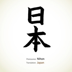 Japanese calligraphy, word: Japan