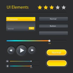 Vector modern user interface elements set
