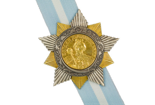 Order of Bohdan Khmelnytsky I degree on the ribbon.