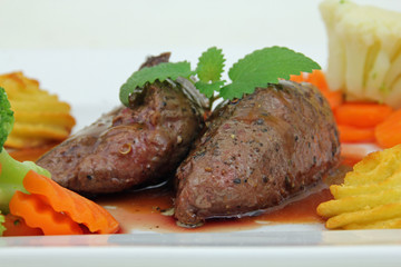 Steaks rosa gebraten