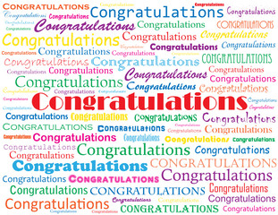 "CONGRATULATIONS" card (exam job wedding well done)