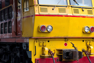 close up of locomotive