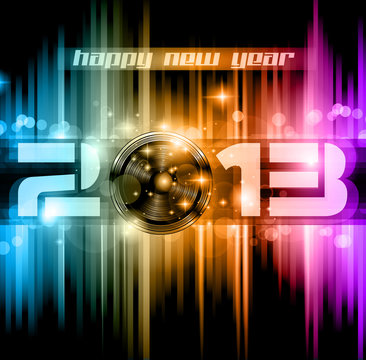 Colorful 2013 New Year Celebration Background