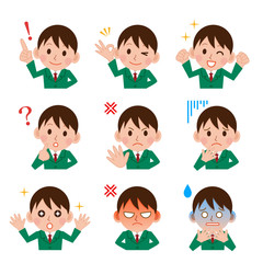 男の子　表情　アイコン　セット