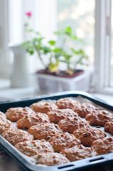 homemade cookies on a baking tray