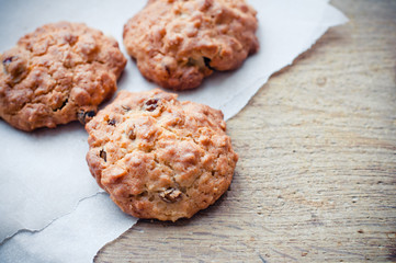 oatmeal cookies on a board