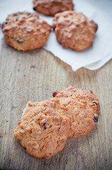 oatmeal cookies on a board