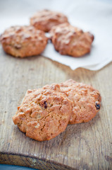 oatmeal cookies on a board