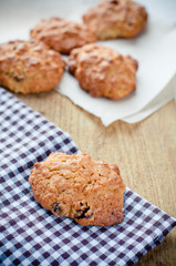 oatmeal cookies on a board