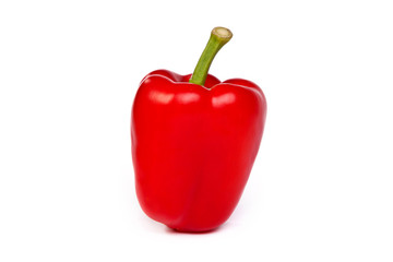 A red bell sweet pepper isolated on white
