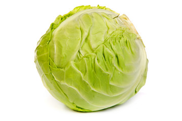 Fototapeta premium Green cabbage isolated on white