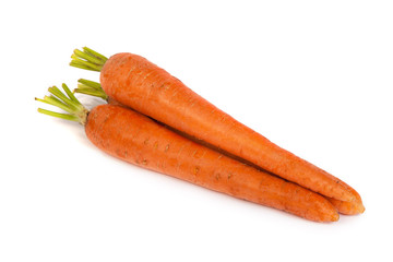 Bunch of fresh carrot isolated on white