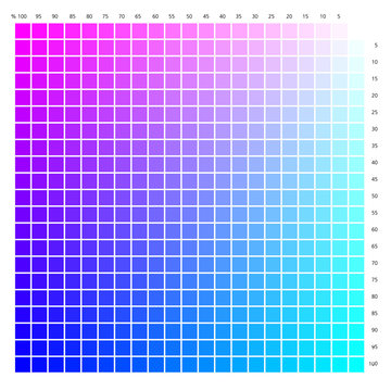 Nuancier bichromie Magenta-Cyan