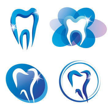 set of tooth stylized icons