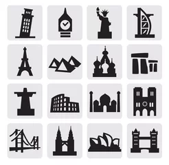 Stickers pour porte Doodle voyages et monuments