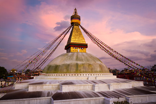 Boudhanath (Boudnath) Stupa in the Kathmandu, Nepal