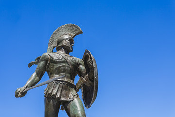 Leonidas statue, Sparta, Greece - obrazy, fototapety, plakaty
