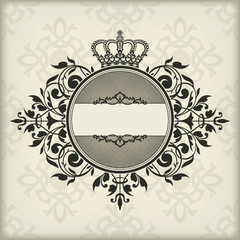 Vintage frame with crown