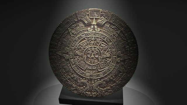 Cgi Maya calendar over a pillar.