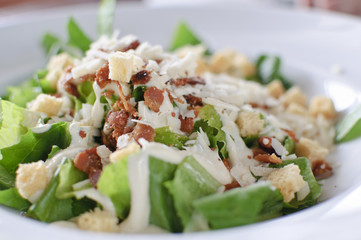Fresh Caesar Salad in the dish