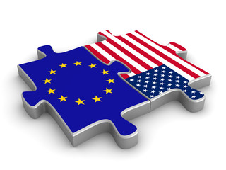 Naklejka premium US European co-operation
