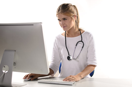 pani doktor w czasie pracy