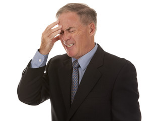 senior businessman having headache