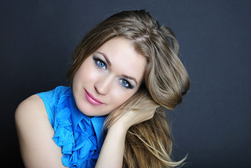 Fototapeta premium bright portrait of the beautiful girl with long hair