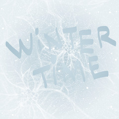 Winter time / Frost on the window like flower Poinsettia - 45556754