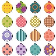 Christmass decor balls scrapbook on white background