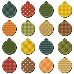 Christmass decor balls scrapbook on white background