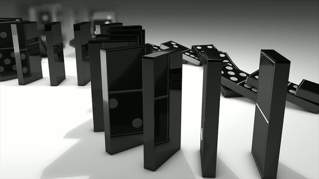 Dominos effect 3d animation.