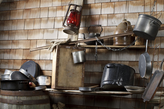 Traditional cowboy makeshift camp kitchen