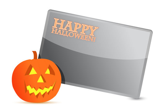 Happy halloween pumpkin card illustration design
