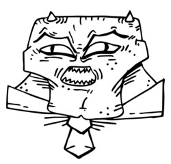 Elegant monster evil face