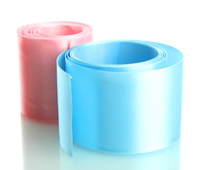 silk ribbons, isolated on white